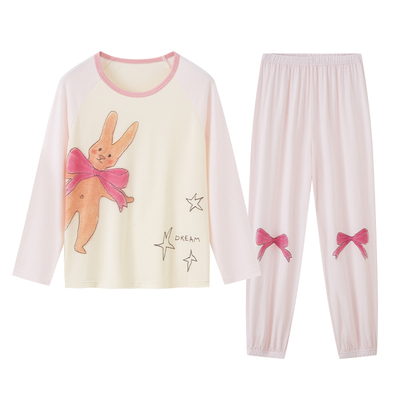 小番薯potatokids莫代尔儿童卡通春秋插肩艺术家联名家居服套装