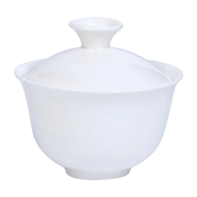薄胎陶瓷三才盖碗功夫茶具套装