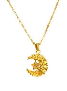 金包银工艺星月碎冰冰项链