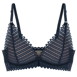 huihui辉姑娘法式内衣蕾丝前扣bralette文胸无钢圈三角杯聚拢性感