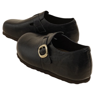 真皮厚底单鞋女2026新款春季黑色小皮鞋通勤百搭勃肯鞋内增高鞋子