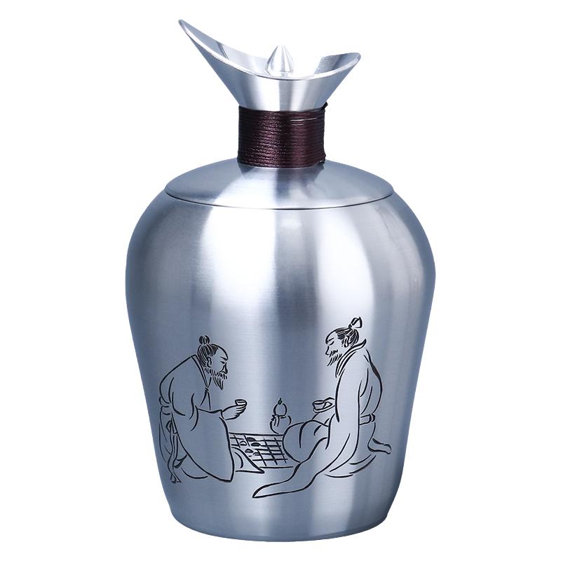 壹品金藝 999高純錫器溫酒壺燙酒壺酒具白酒黃酒具-喜相逢大號(hào)