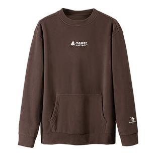 骆驼运动摇粒绒卫衣男女款秋冬新款加绒情侣圆领宽松休闲套头长袖