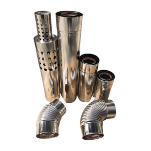 燃气壁挂炉采暖炉100/60双层排烟管烟囱管平衡式热水器不锈钢烟筒
