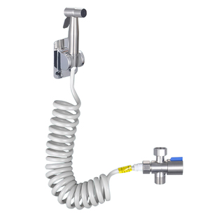 马桶冲洗增压喷枪伴侣一进二出水龙头卫生间厕所水箱高压冲水枪