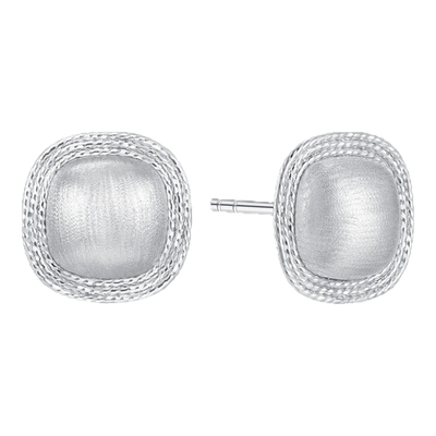 潮宏基铂雅方圆铂金耳钉