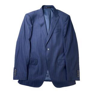 报喜鸟深蓝绵羊毛竖男士商务休闲秋冬装修身西装套装西服两件套