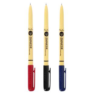 金万年1.0mm牛滑圆珠笔顺滑中油笔油性粗头笔黑色蓝色红色老式原珠笔红笔老师改作业大头元珠笔粗芯原子笔