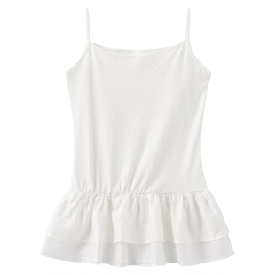 ANA【Native】双层莱赛尔蕾丝花边下摆屁帘拼接无袖打底背心吊带