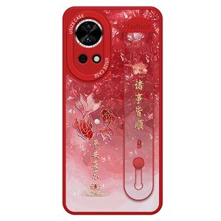 腕带锦鲤适用华为nova15pro手机壳113新款14女nova12诸事皆顺11Ultra带支架10pro皮纹9防摔8创意7中国风外壳