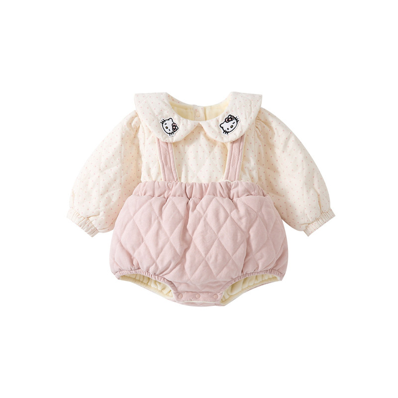 宝宝kitty猫夹棉爬服加绒两件套