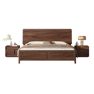 乌金木床中式全实木1.8米双人床主卧室现代简约满铺储物1.5m婚床