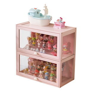 手办收纳盒桌面小痛柜整理展示架透明亚克力防尘大容量谷子展示柜