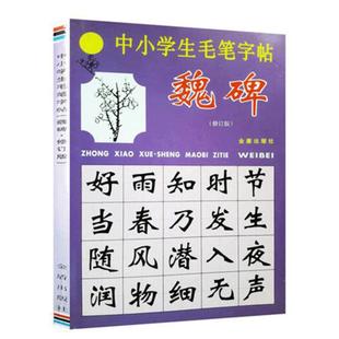 中小学生毛笔字帖修订版 魏碑书法教程初学者书法入门字体练字文房四宝毛笔书法字帖初学入门教程学生基础教程正版16开155页 字帖