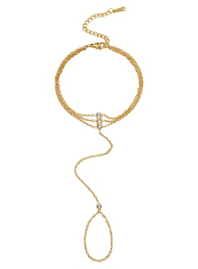 CIDER 秋冬女装三层锆石18K镀金不锈钢手链114672902