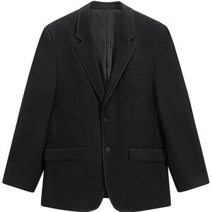 GXG男装 黑色时尚平驳领西装 2023年冬季新品GEX10129304