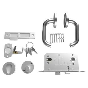 304不锈钢防火门锁全套通用型消防逃生安全通道锁芯锁体配件把手