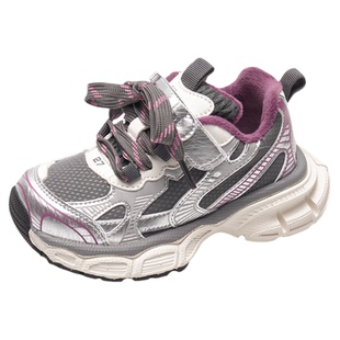 小米步女童运动鞋2025冬季款儿童时尚加绒老爹鞋男童轻便休闲鞋子