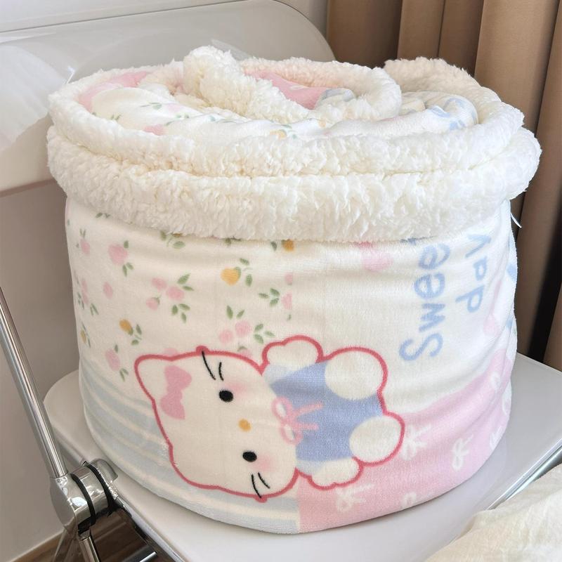 哈喽Kitty毛毯女生高颜值学生宿舍午睡毯加厚羊羔绒空调沙发盖毯