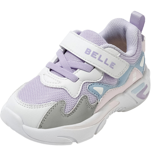 百丽童鞋女童运动鞋秋季舒适透气儿童老爹鞋中小童男童软底休闲鞋