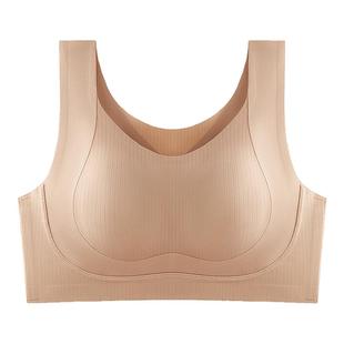 千奈美粉底液大胸显小美背内衣女薄款无钢圈背心无痕隐形不透文胸