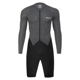 SWG铭胜新款骑行连体服男款长袖春夏季薄款透气减震专业公路车