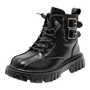 男童马丁靴真皮2026新款防水皮鞋儿童靴子男孩短靴女童软底春季