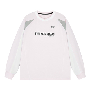 浦锐通天羽毛球服女2025秋冬新款运动长袖速干圆领宽松跑步训练服