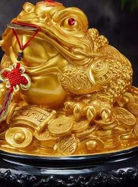 招财金蟾摆件三足蟾蜍开业乔迁礼品金蝉店铺办公室收银台装饰品