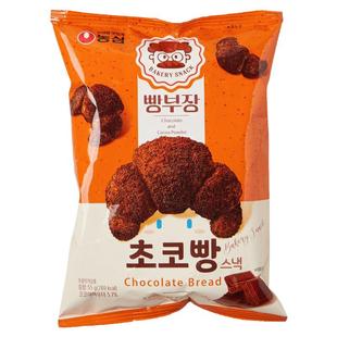 韩国进口零食农心奶油海盐巧克力味牛角面包造型脆球休闲松脆零嘴