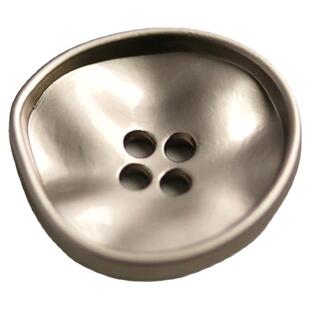 潋滟 四眼金属银色纽扣设计师辅料西装西服袖领皮草大衣风衣扣子