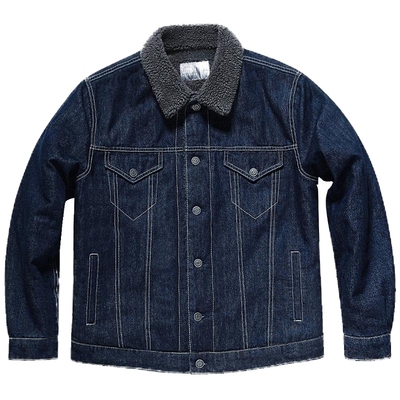 爸爸加绒加厚牛仔外套夹克