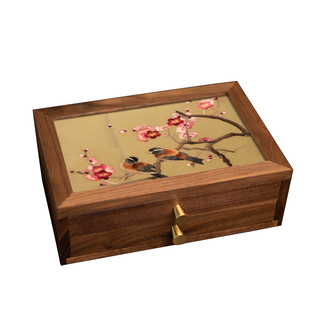 苏绣首饰盒摆件新中式双层分区饰品收纳盒国风双面刺绣礼品送妻子