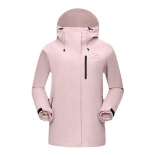 骆驼冲锋衣女拒水羽绒内胆户外保暖防风防水连帽硬壳登山外套