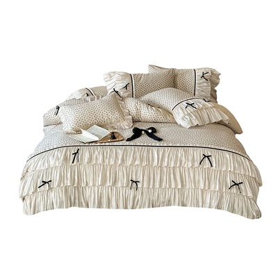 法式少女心碎花全棉双层纱四件套