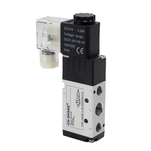 气动电磁阀4V210-08二位五通电子换向气阀24V气缸控制阀线圈220V