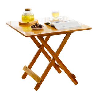 折叠桌简易餐桌家用小户型便携竹实木方桌阳台圆桌吃饭桌折叠桌子
