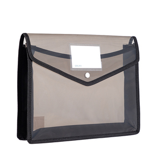 得力A4文件袋加厚加宽大容量按扣试卷收纳袋学生用作业考试专用透明袋办公商务用品档案合同资料袋防水文件夹