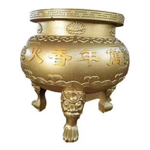 铸铁烧香炉定制大型插香炉宗祠平口大号供佛香炉室内外三足鼎