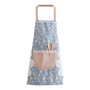 2024防尘耐脏防水围裙无袖擦手春夏家用厨房围腰可爱餐饮工作服女