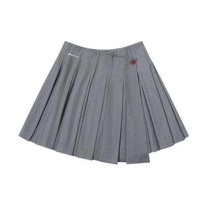 斜摆可调节西装百褶裙