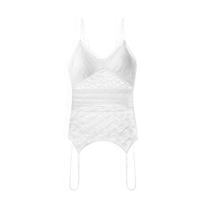 雾感蕾丝三角杯吊带背心