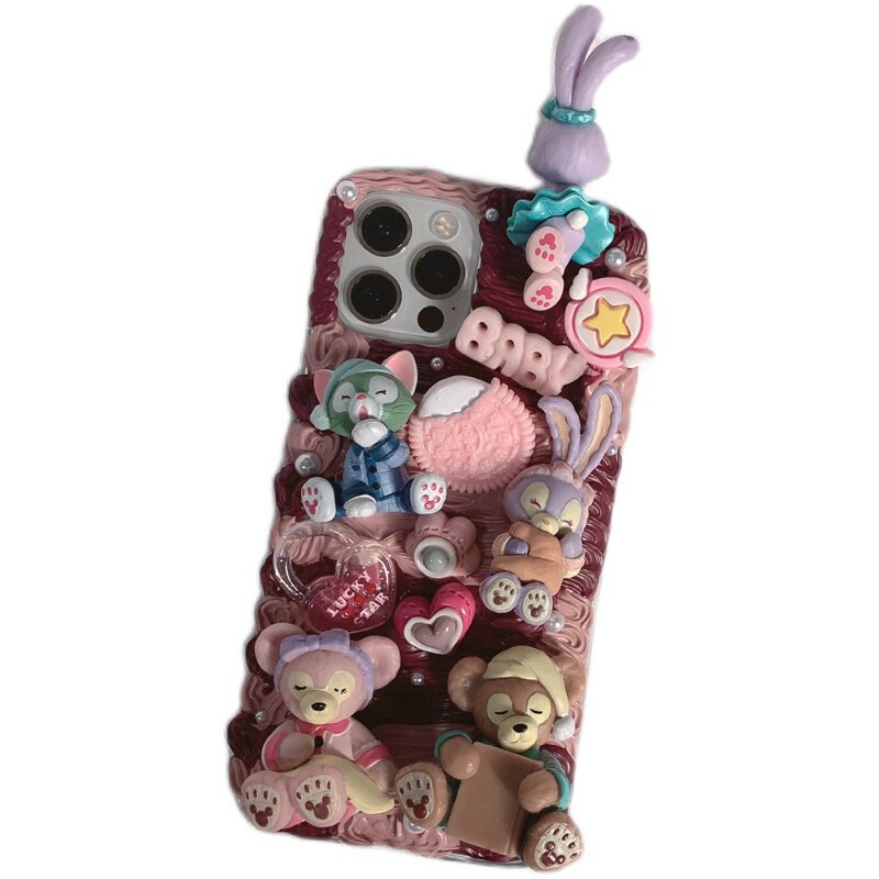 小米iphone13达菲熊奶油手机壳