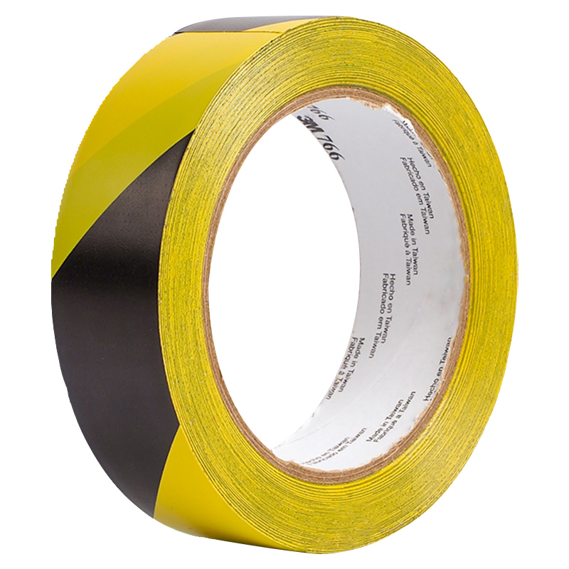 3m766黄黑黄色贴地面斑马线注意安全pvc警示胶带消防无痕地板胶带