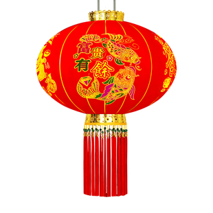 灯笼2026年新款户外高档植绒新年大红灯笼大门口一对新年喜庆装饰