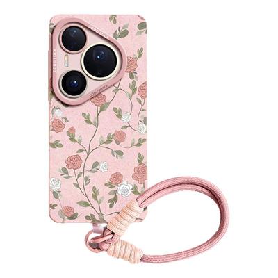 小清新复古红白玫瑰编织绳硅胶壳