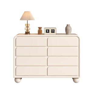 奶油风实木斗柜家用八斗柜卧室五斗柜靠墙抽屉柜收纳柜储物柜客厅