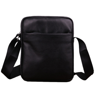 真皮单肩包男士斜挎包男软牛皮背包竖款通勤包男款上班高级感男包