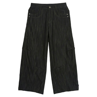 Hualun春秋季免烫抗皱裤子男直筒阔腿宽松西裤男款薄款韩系休闲裤