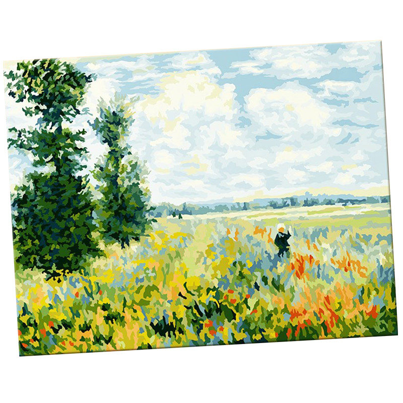 diy莫奈数字填充手绘风景名画